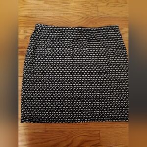 Loft Stylish Black and White Patterned Mini Skirt